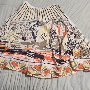 132626 IQ Designed Midi Wide Skirt with Lively colors size large  with  plastic